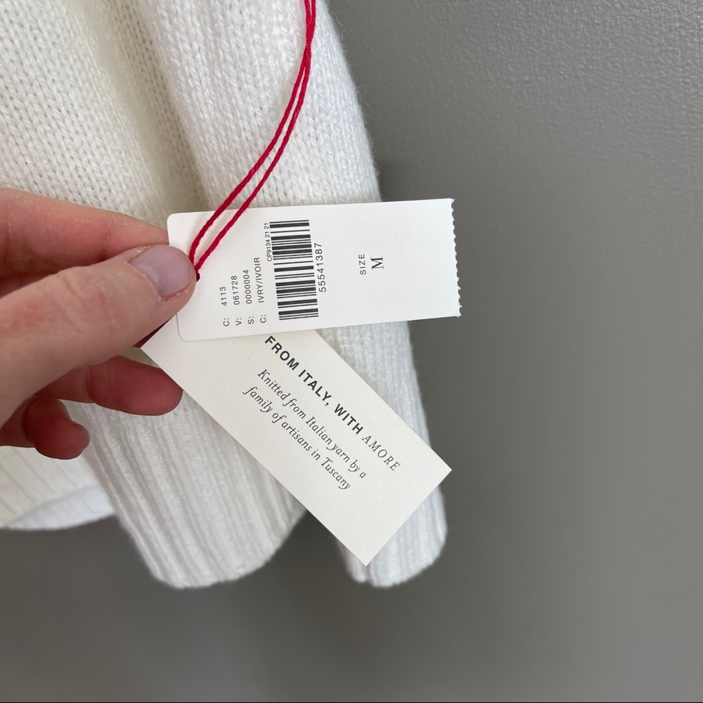 NWT Anthropologie Belle Sweater Top Ivory Size Med - Picture 9 of 16